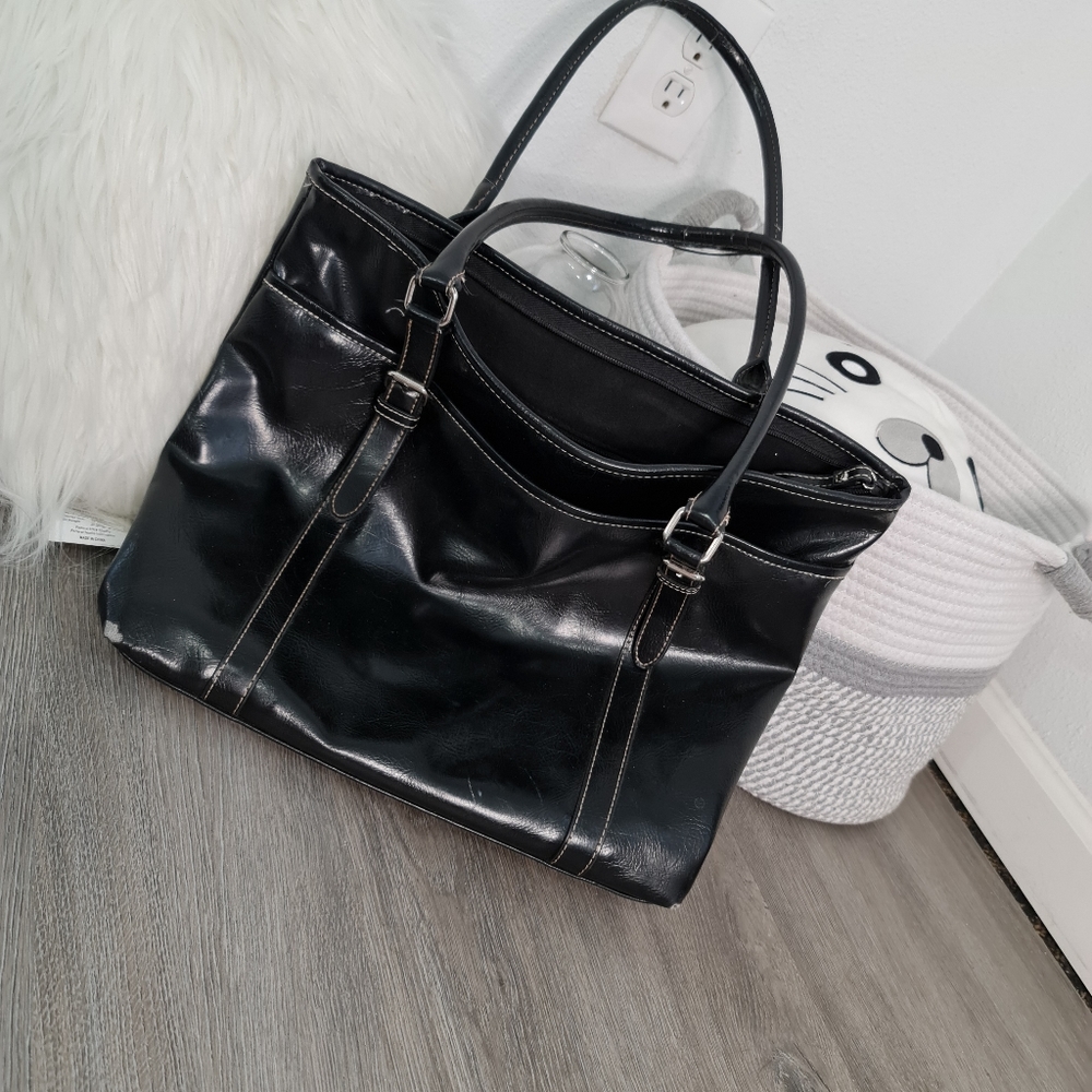 Black laptop purse